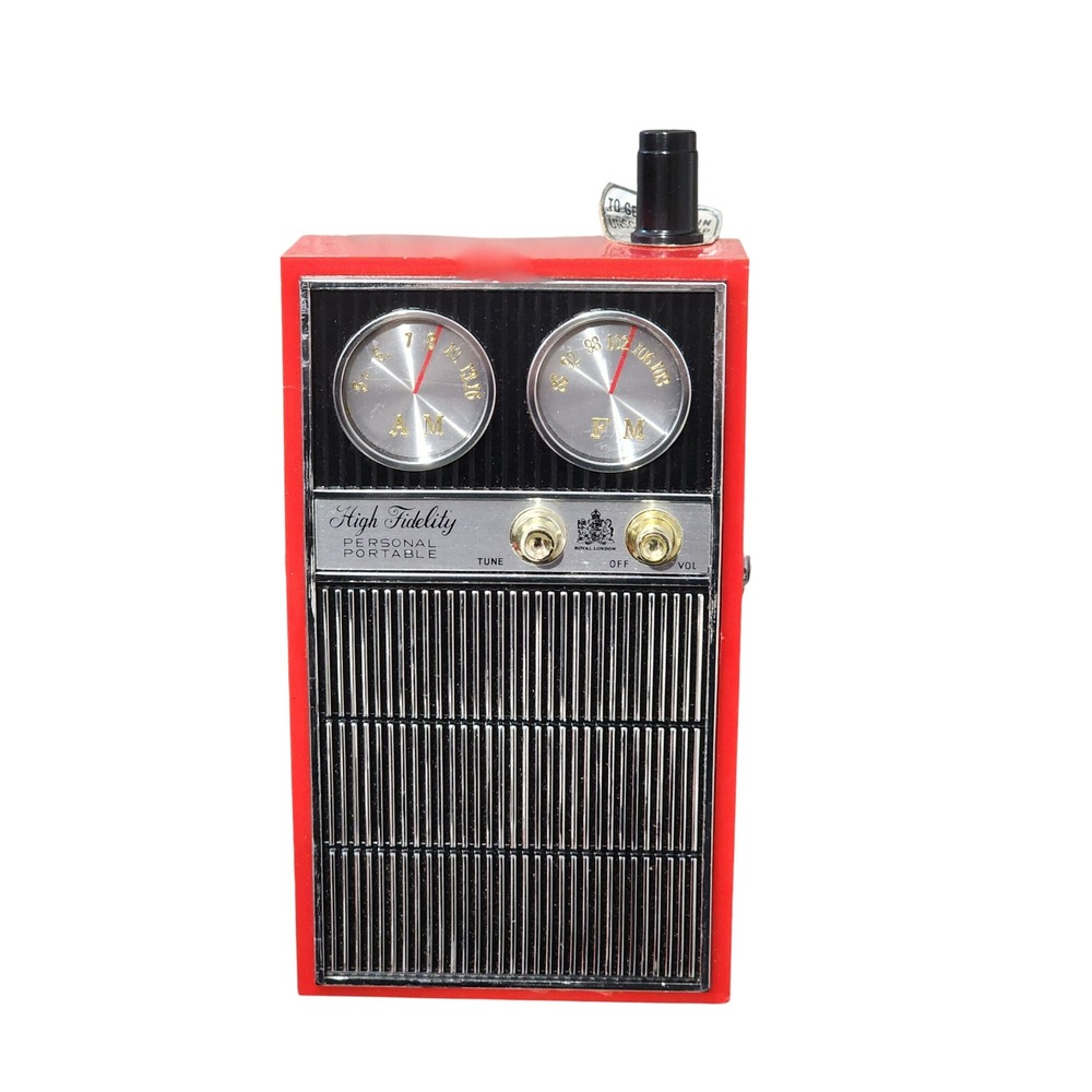 Royal London Radio Flask Novelty Barware Red Portable High Fidelity Liquor‎ Set